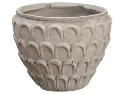 7″H X 9″D Aged Fiber Cement Planter Beige