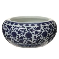 4″H X 7″D Ceramic Vase Blue White