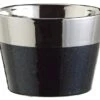 8.5″Dx6.5″H Round Ceramic Pot Silver Black