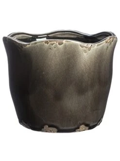 5.5″H X 6.6″D Ceramic Pot Charcoal