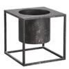 8″H X 8″W X 8″L Metal Planter With Pot X1 Gray