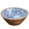 4.3″H X 10.2″D Wood Bowl Blue Brown