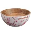 3.7″H X 7.8″D Wood Bowl Cream Pink