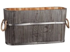 10″H X 7″W X 19″L Wood Planter Gray