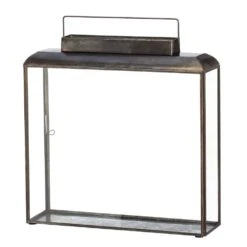 13.4″H X 4″W X 13.4″L Iron/Glass Lantern Clear Bronze