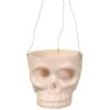 5″ Skull Hanging Candleholder Beige Green
