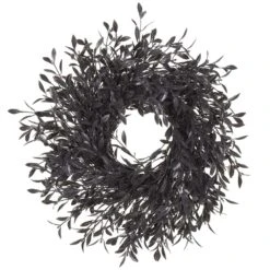 14″ Willow Wreath Black