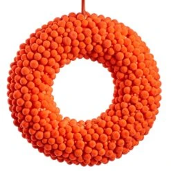 10.2″ Pompon Wreath Orange