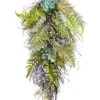 30″H X 13″W Lavender/Succulent /Fern Door Swag Lavender Green