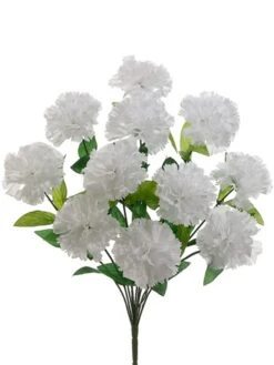 18″ Carnation Bush X11 White