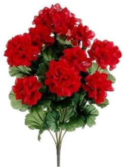 17″ Geranium Bush X9 Red