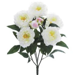 22″ Peony Bush X5 Cream