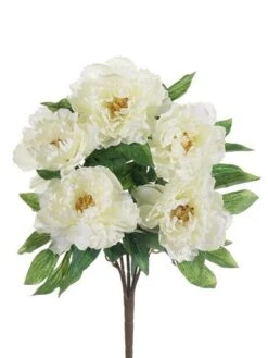 19″ Peony Bush X5 White