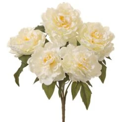 17″ Peony Bush X5 Cream