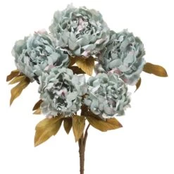 18″ Peony Bush X5 Teal