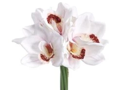 12″ Real Touch Cymbidium Orchid Bouquet White