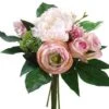 11″ Peony/Rose/Lilac Bouquet Pink Cream