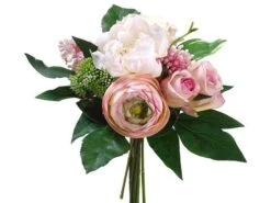 11″ Peony/Rose/Lilac Bouquet Pink Cream