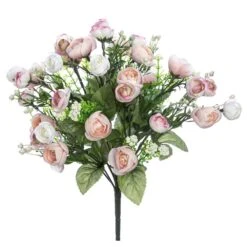 14.5″ Mini Ranunculus Bush Pink Ivory