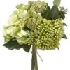 9″ Hydrangea/Sedum Bouquet Two Tone Green