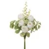 16″ Ranunculus/Angelica/Herb Bouquet White Green