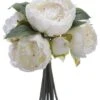 12″ Peony Bouquet X9 White Pink
