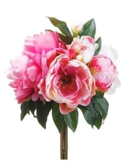 11.5″ Peony Bouquet Pink Cream