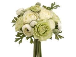 9″ Ranunculus Bouquet Green Cream