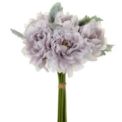 16″ Peony/Dusty Miller Bouquet Lavender