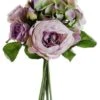 11″ Hydrangea/Rose/Peony Bouquet Lavender Green