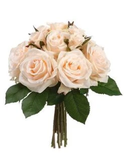 11.5″ Rose Bouquet  Peach Cream