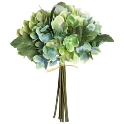 12″ Hydrangea Bouquet Blue Green