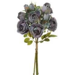 17.5″ Rose/Hydrangea Bouquet Blue