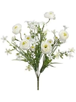 14″ Ranunculus Bush X6 Cream