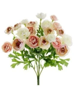 10.5″ Mini Ranunculus Bush Pink Ivory