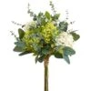 17″ Snowball/Fern Bouquet Green Cream