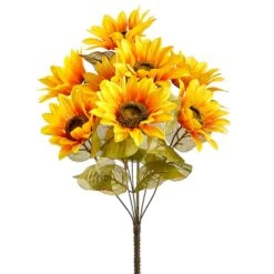 18.5″ Autumn Sunflower Bush X8 Yellow Dark