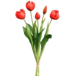 17.7″ Real Touch Tulip Bundle X5 RED