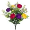 19″ Ranunculus/Mini Daisy Bush X12 Purple Yellow