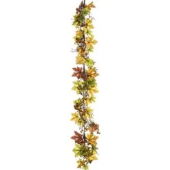 6′ Berry/Pod/Maple Garland Orange Green