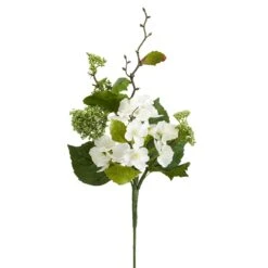 17″ Hydrangea/Snowball Pick White
