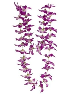 23″ Orchid Necklace Purple White