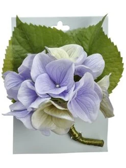 5″ Hydrangea Corsage On Header Card Creasm Lavender