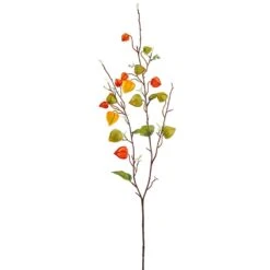 35″ Chinese Lantern Spray Orange Green