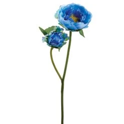 19″ Peony Spray Blue Delphinium