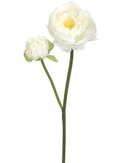 19″ Peony Spray  White