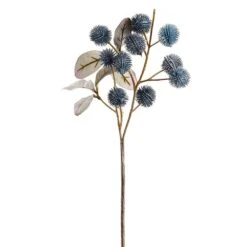 19″ Globe Thistle Spray Blue Gray