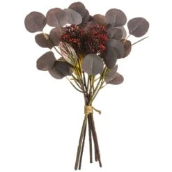 17″ Eucalyptus/Blossom Bundle Burgundy
