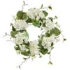 24″ Hydrangea/Snowball Wreath White