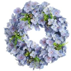 20″ Hydrangea/Fern Wreath Blue